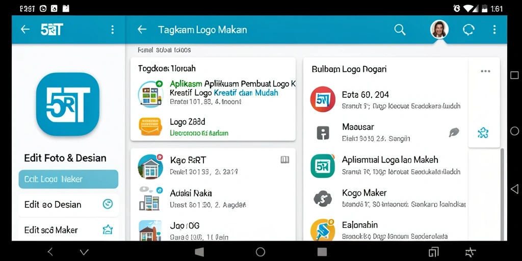 Antarmuka aplikasi 5RT yang sederhana dan fungsional.