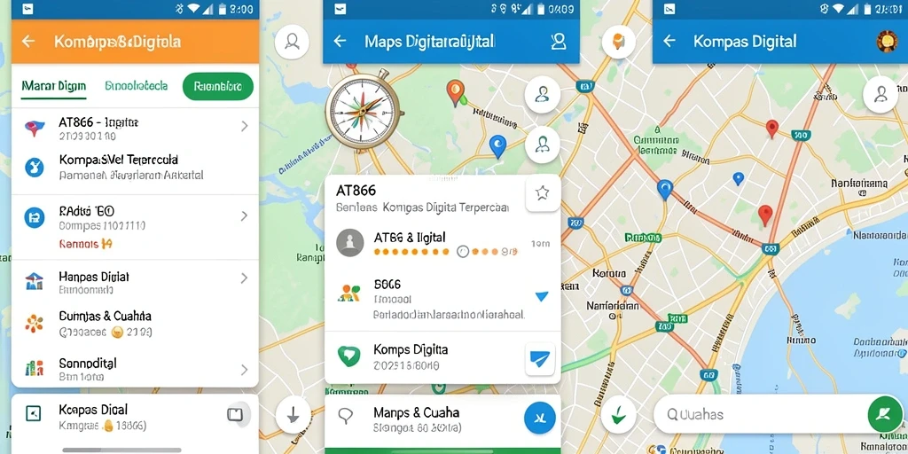 Tampilan antarmuka yang jelas dan fungsional dari aplikasi Kompas Digital.
