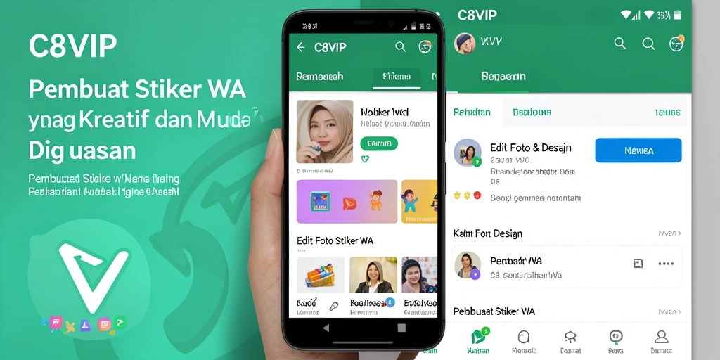 Antarmuka C8VIP untuk Pembuat Stiker WA yang intuitif dan menarik.