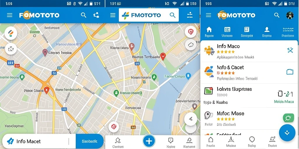 Antarmuka FOMOTOTO yang menunjukkan informasi kemacetan secara real-time.
