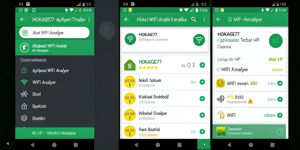 Tampilan HOKAGE77 yang menampilkan analisis jaringan WiFi secara jelas.