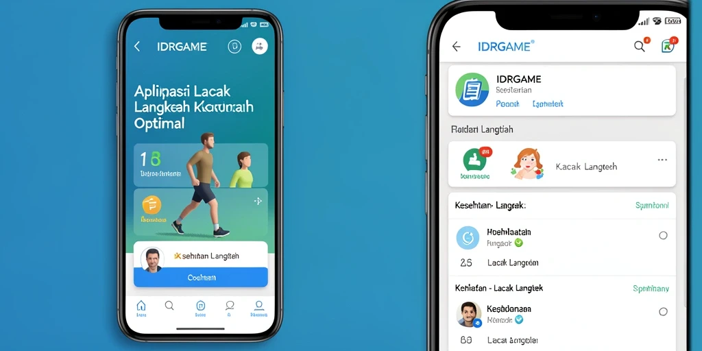 Tampilan antarmuka IDRGAME dengan fitur Lacak Langkah yang memudahkan pengguna.