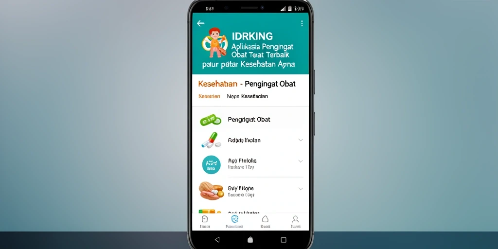 Antarmuka IDRKING yang sederhana dan fungsional untuk pengingat obat.