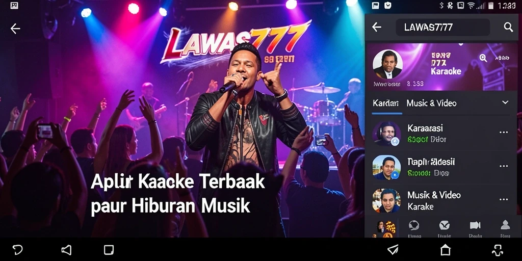 Antarmuka aplikasi LAWAS777 dengan fitur Karaoke yang menarik.