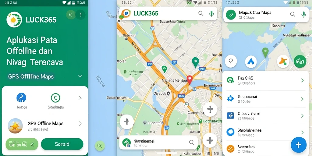 Antarmuka aplikasi LUCK365 menampilkan peta dan navigasi GPS yang jelas.