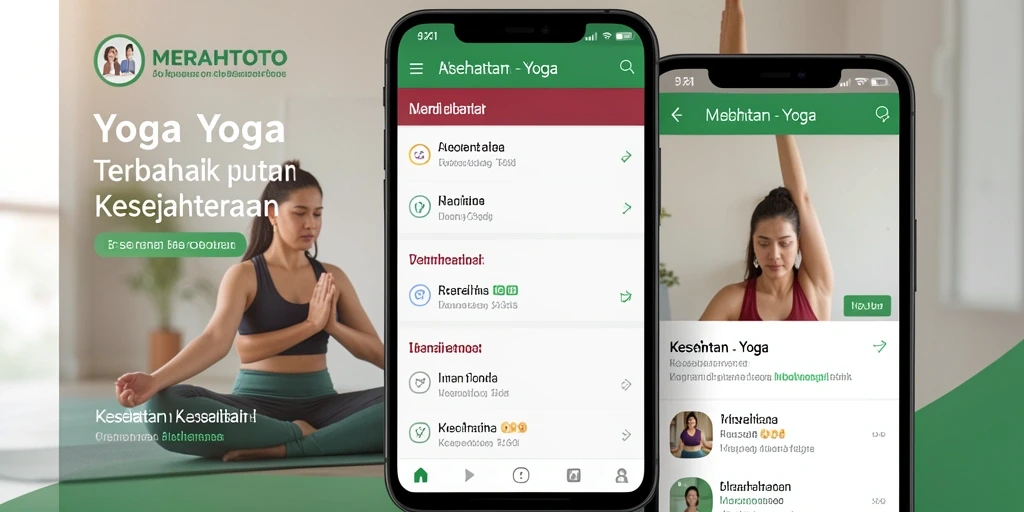 Tampilan antarmuka aplikasi MERAHTOTO untuk praktik Yoga yang interaktif.