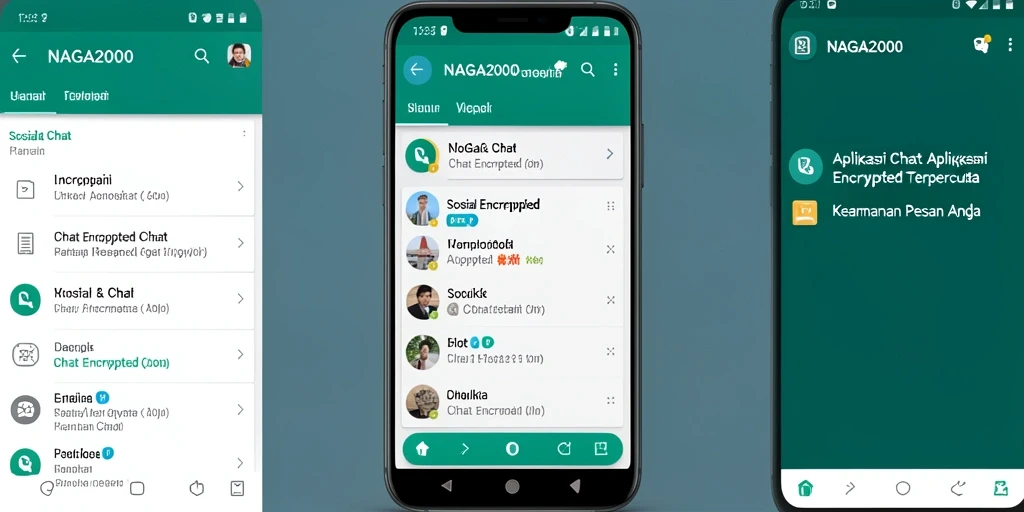 Antarmuka NAGA2000 menampilkan fitur chat yang aman dan intuitif.