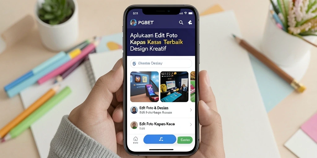 Antarmuka PGBET yang sederhana dengan fungsi Edit Foto Kertas Kaca yang menarik.