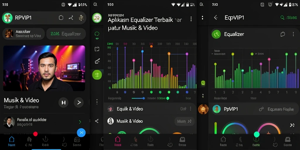 Tampilan antarmuka RPVIP1 yang modern dalam pengaturan Equalizer.