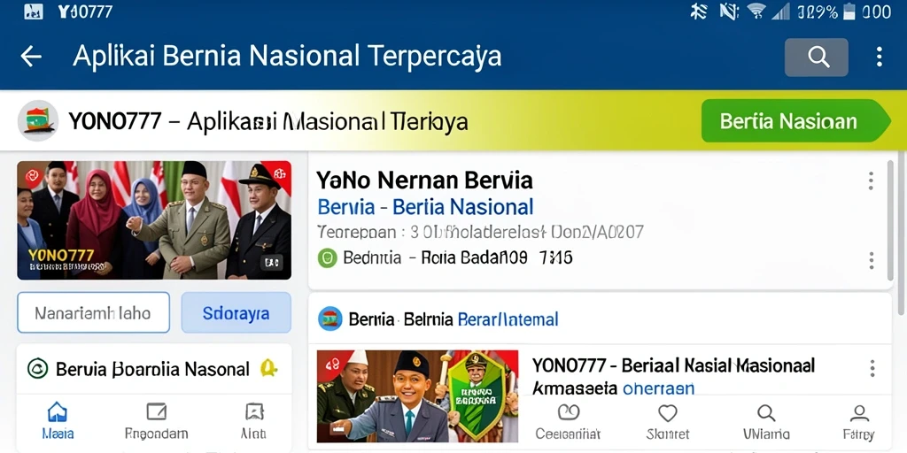 Antarmuka sederhana dan informatif aplikasi YONO777