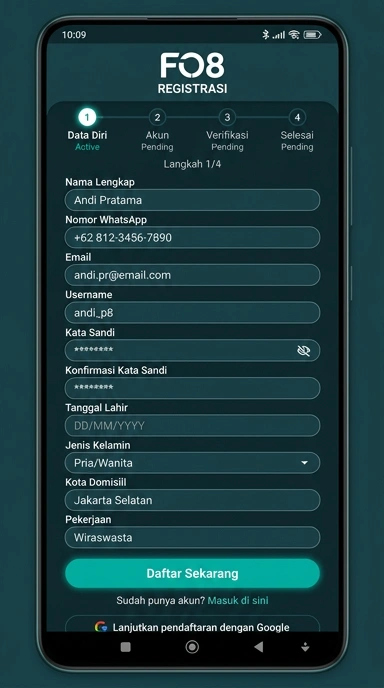 Buat Akun Baru di fo8 Dengan Mudah dan Cepat